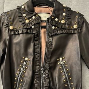 Gucci Leather Bomber Jacker